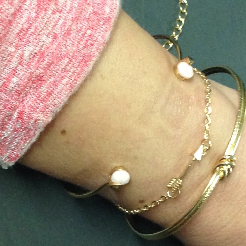 Set of Three Stacking Bangle Bracelets, Gold